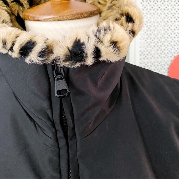 Kristen Blake Leopard Faux Fur Reversible Vest - Picture 6 of 12